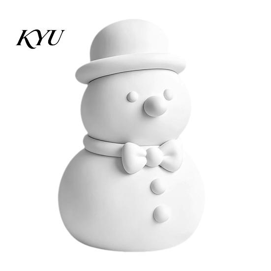 DIY Painting Snowman Figurines 3D Printed Figurine, Small Tabletop Statue with Gift for Christmas Scarf/Necktie, Decorative Holiday Ornament