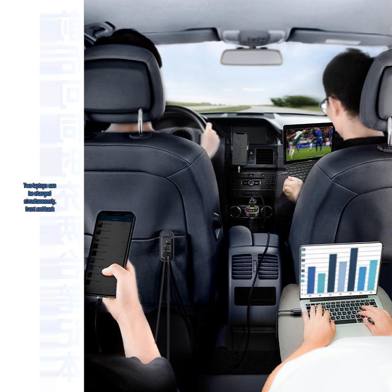 Super Fast Multifunctional Rear Seat Car Charger with PD Multi-Port Cable