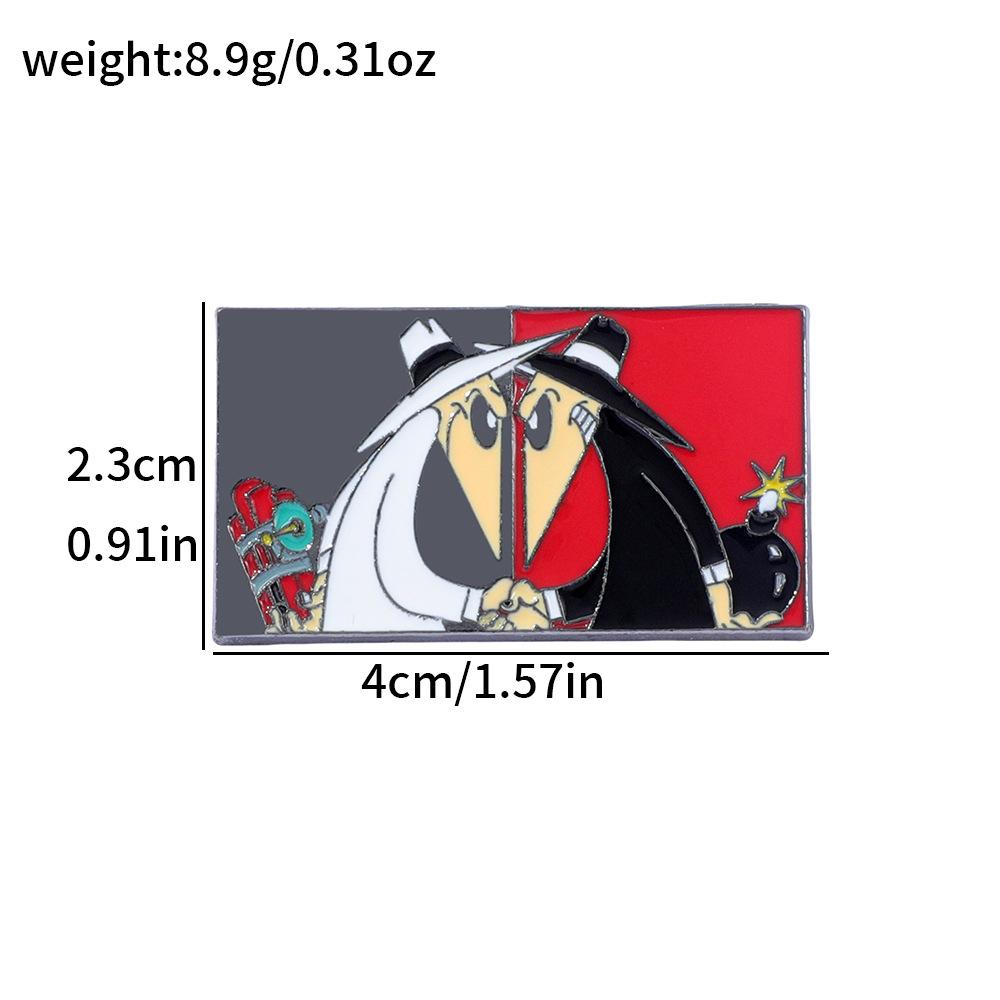 Мультяшные Игровые Персонажи Металлические Значки Шпионские Войны Черно-Белые Злодеи Сплав Масляная Капля Брошь Булавка Украшение