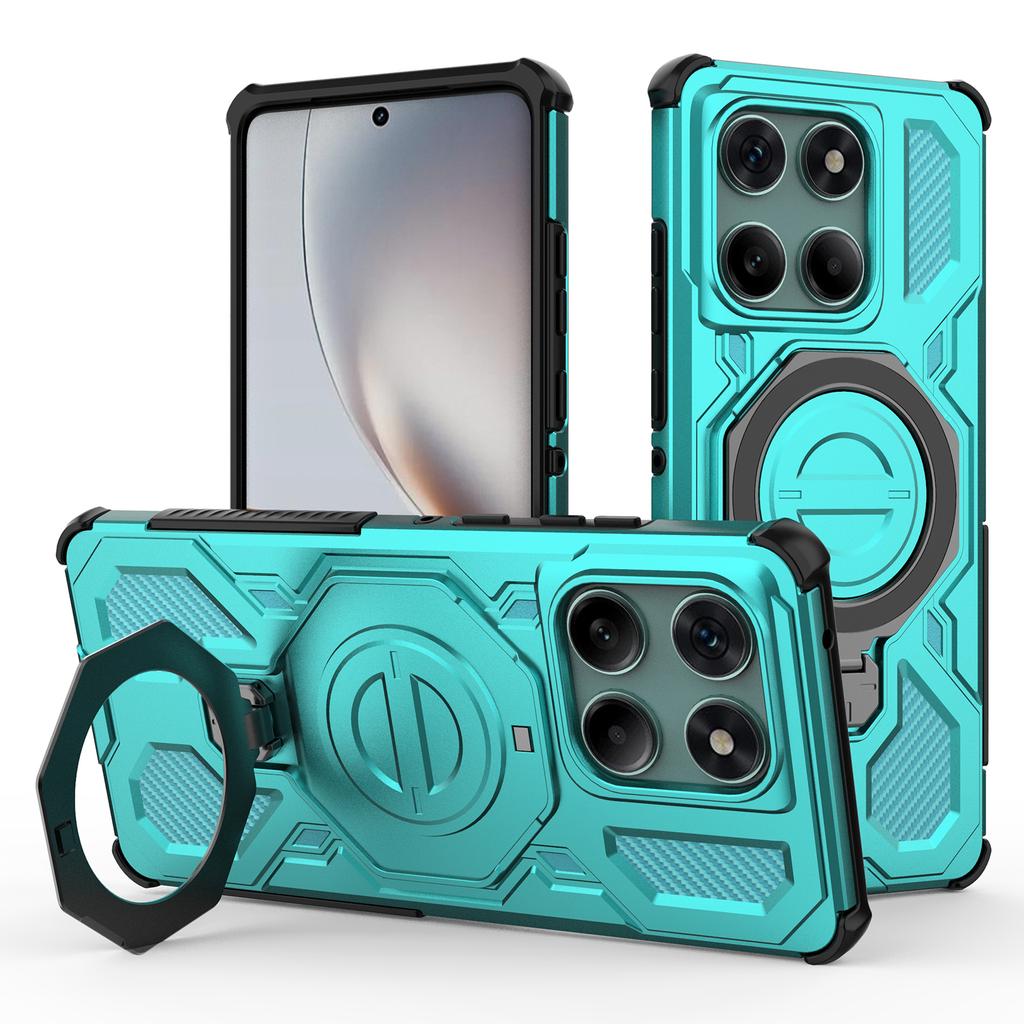 For Motorola Edge 60 Fusion 5G Magnetic Case Rotating Metal Kickstand PC+TPU Phone Back Cover