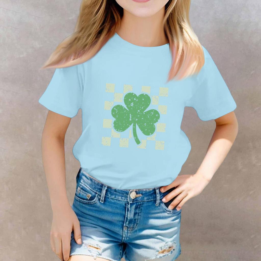 St. Patrick's Day Toddler Girl Boy T-Shirts Kids Top Boys And Girls Printed Short Sleeved T-shirt