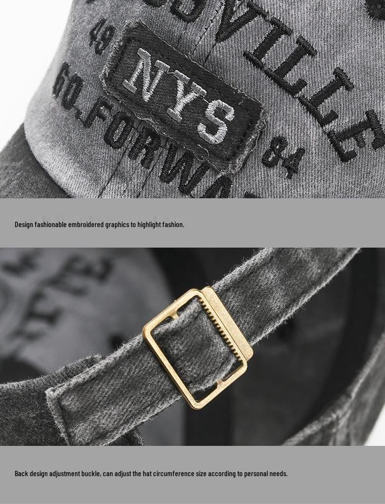 Trendy Distressed Embroidered Letter Baseball Cap for Men and Women