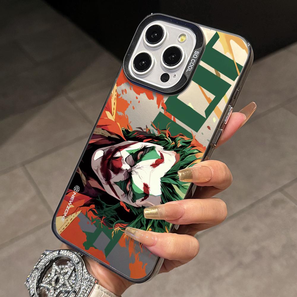 

Harleys Quinns Jokers Phone Case for iPhone 17 Air 16 16e 15 14 Plus 13 12 11 Pro Max X Xs XR 8 Colorful Silver Hard Cover iPhone17 Pro