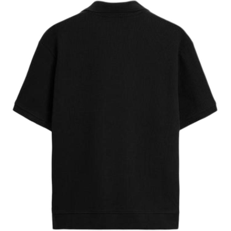 ZARA Polo Shirts Men's Black Lapel Moderate Straight Fit 0526460-800