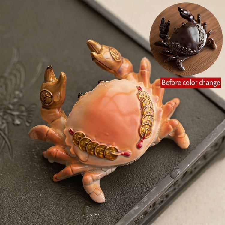Granchi Unici che Cambiano Colore Pet da Tè Resina Atossica Ornamento in Miniatura Per Styling d'Interni Decorazioni per Cerimonia del Tè