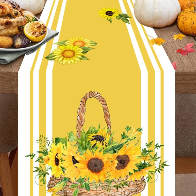 New Autumn Leaf Pumpkin Table Flag Linen Printing Living Room Table Tea Table Festival Decoration Nordic Table Cloth