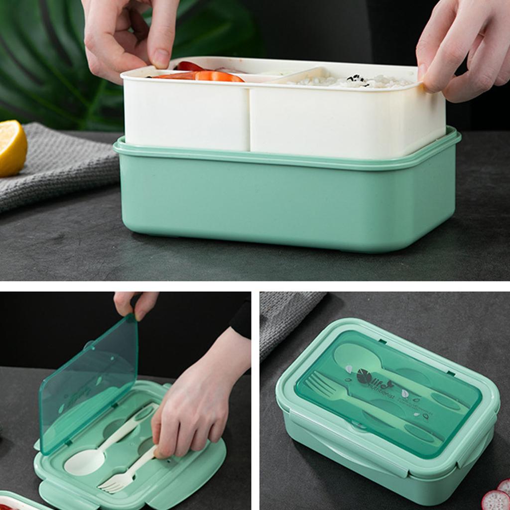 1200ml Double Tier Bento Box Meal Box Tableware Microwave Dinnerware 3 Color 1200ml Double Tier Bento Box Meal Box Tableware Microwave Dinnerware 3 Color