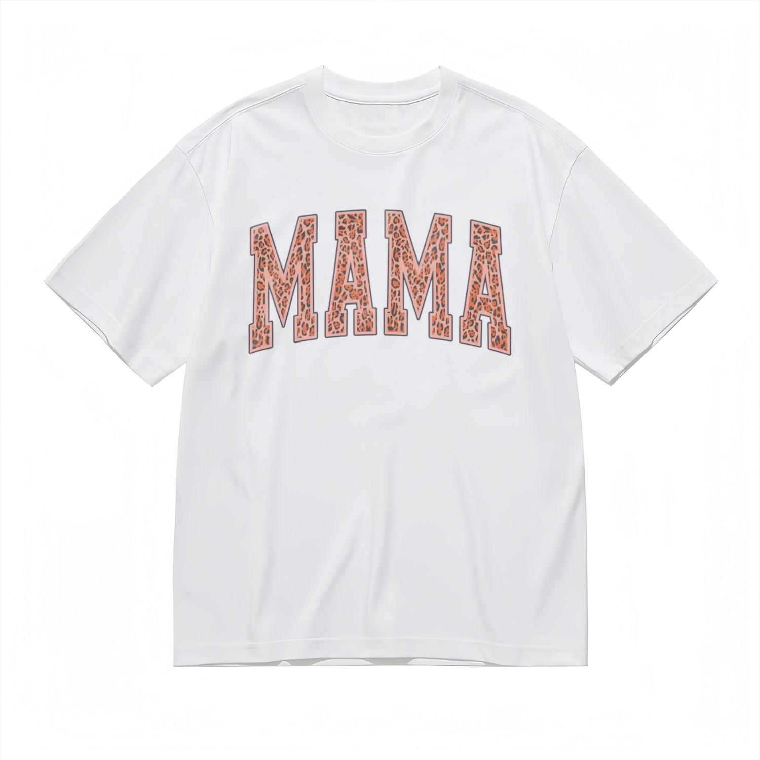 Women s Breathable Classic T-Shirt Mens Womens Tees Top Bold MAMA Text Pattern Graphic Design Tee 4XL