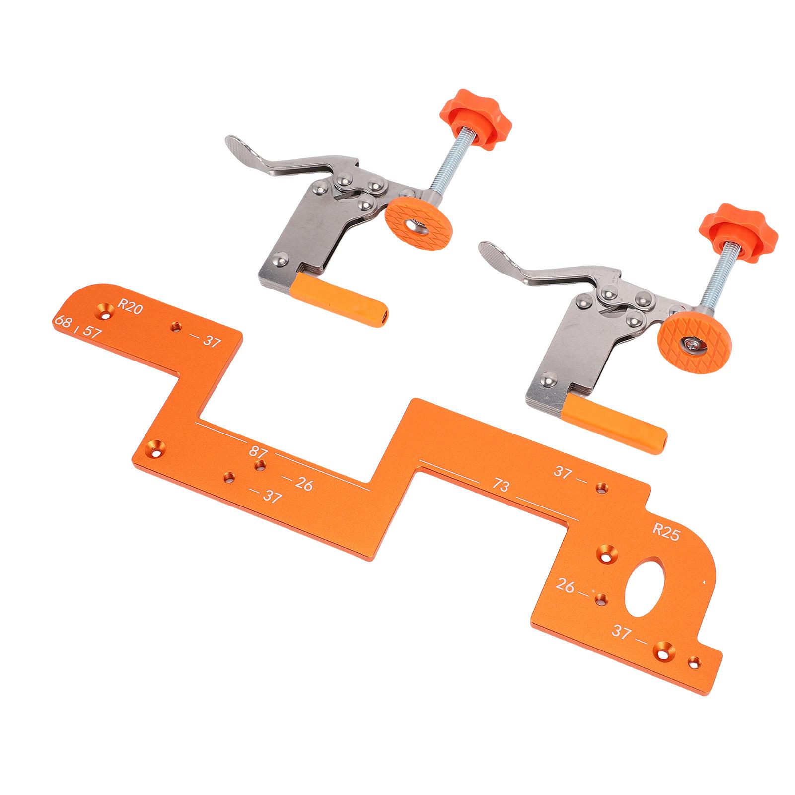 

Embedded Handle Slotting Template Wardrobe Cabinet Door Positioning Tool with Stainless Steel Fixed Clamp Bearing Cutter