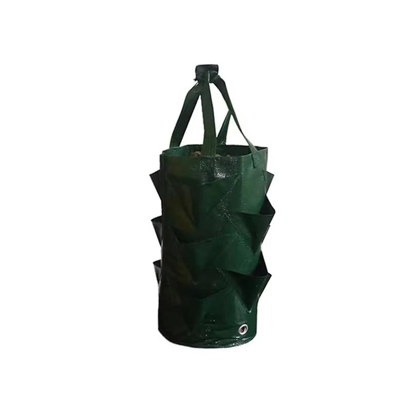 

Strawberry Hanging Herb Pot Bag Easy Garden Storage Plant Care & Display Container - Eco-Friendly Growing Bag зелений