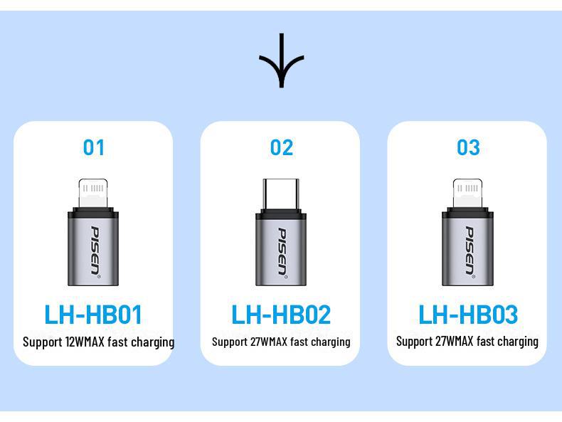 PISEN USB-C to Lightning Adapter for Apple 15PD Fast Charging & Data Transfer