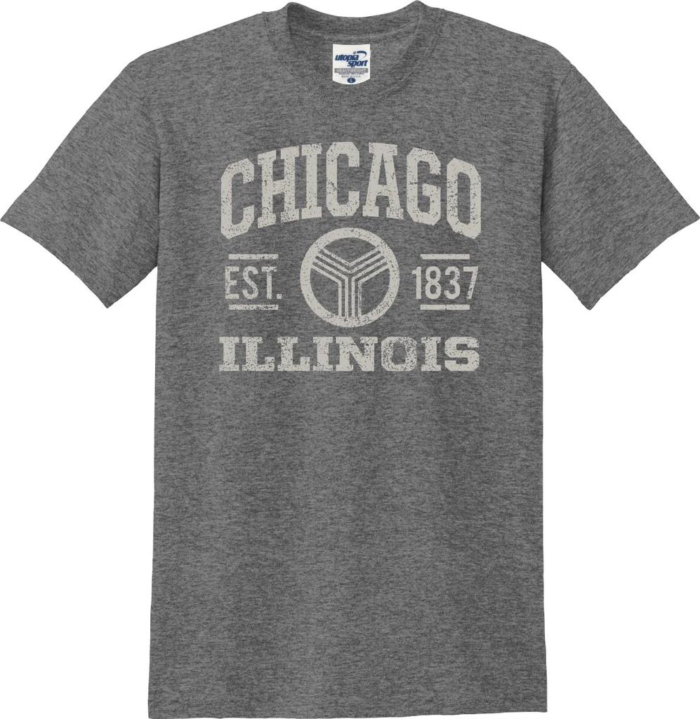 Chicago Illinois Established 1837 Distressed Unisex T shirt (S-5X)