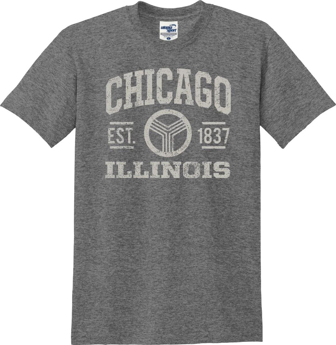 Chicago Illinois Established 1837 Distressed Unisex T shirt (S-5X) S