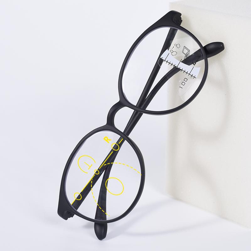 

Black Frame TR90 Reading Glasses For Women Retro Progressive Eyeglasses Frame Round Anti blue Light Presbyopia Glasses+125+175 +400 чорний