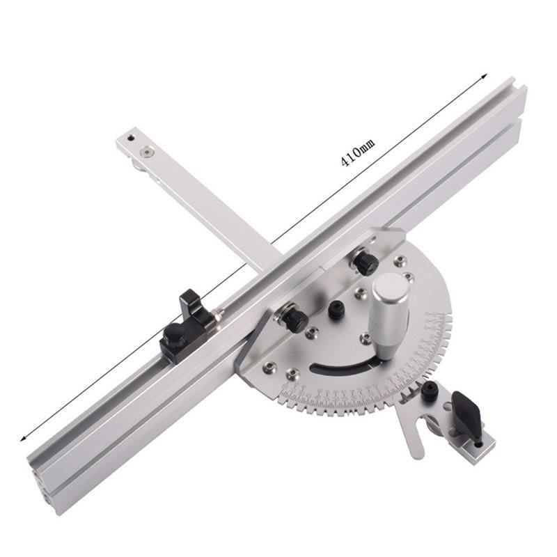 Woodworking Aluminum Push Ruler Adjustable Angle Disc Slide Bandsaw Push Handle Inverted Trim DIY Auxiliary Tool 410Mm