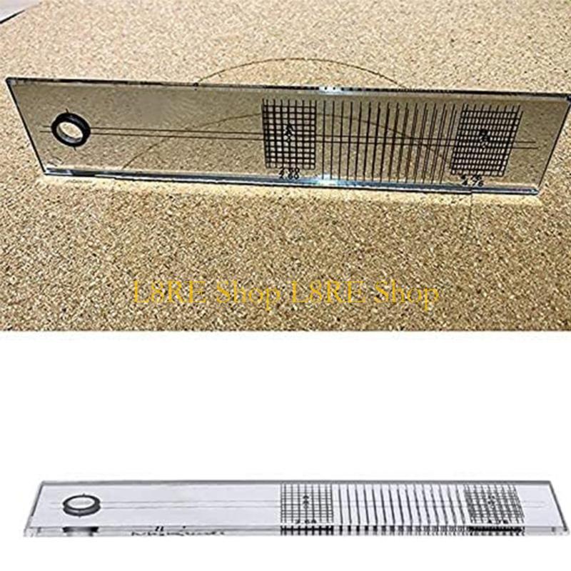 L8RE Essential Phono Cartridge Alignment Tool Phono Cartridge Styluses Protractor Acrylic Texture Gift for Vinyls Enthusiasts