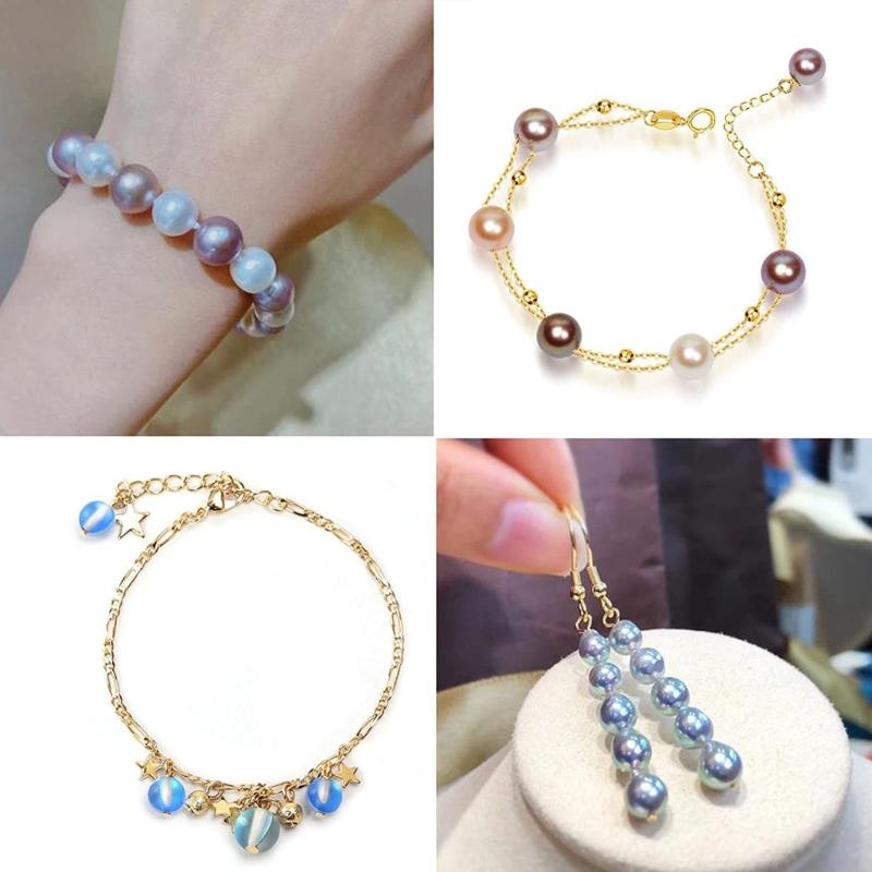 1890x Elegant ABS Pearl Beads Set for Bracelets Necklaces Loose Beads Changing Color Spacer Beads with Holes DIY Jewelry