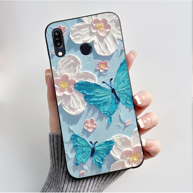 For Asus Zenfone Max (M1) ZB555KL Max Pro (M1) ZB601KL ZB602K Case Soft Silicone Black Cover Cute Flower Cartoon Phone Casing