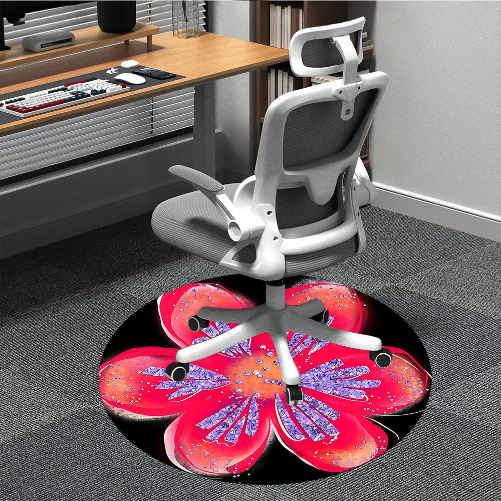 

1pc Floral Pattern Chair Carpet for Office Machine Washable Rug for Office, Good Gift for Family or Friends yy251225183 80cm by 80cm