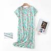 Plus size Estate Donna Camicia da notte Manica corta Simpatico cartone animato pigiameria dolce O Collo Camicie da notte Pigiama Pigiama da donna in cotone