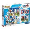 Clementoni - Edukit - Sonic - 4-in-1 Learning Set - 2 Puzzles, 1 Memory Game, 1 Set of 6 Cubes - Made In Italy - Ages 4+