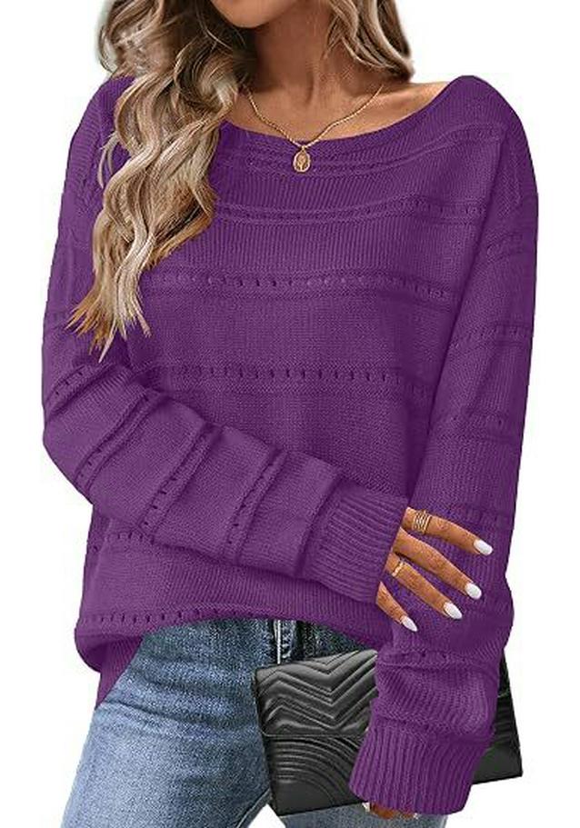 2026 Autumn/Winter European & American Loose Round Neck Knit Sweater, Women's Long Sleeve Solid Color Versatile Pullover