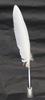 2 Set Pack Japanese Processed Turkey Feather Brass Disc Pen Brasda Cap Pen Stand White Feather + Q-S1P2WT-2-W