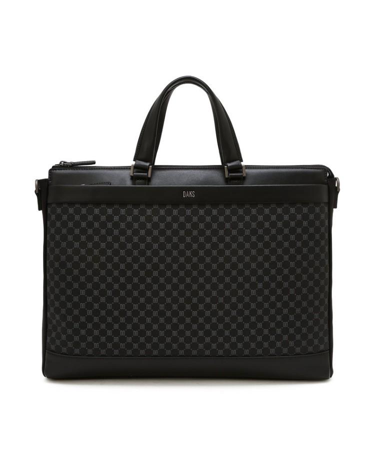 Daks Men'S Accessories Black Dd Logo Leather Briefcase_Dbba6E595Bk