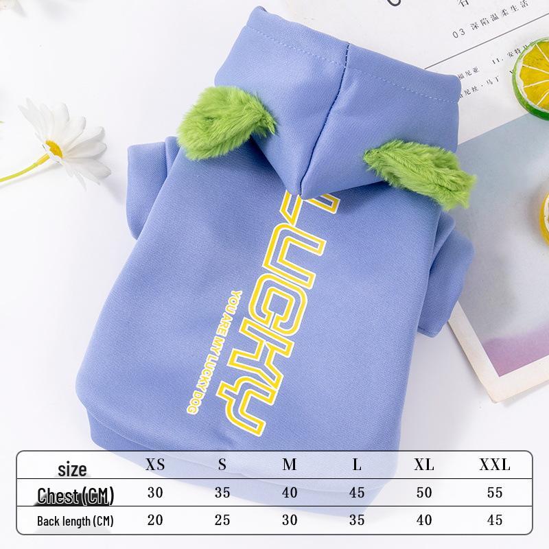 

Уютный осенне-зимний свитшот для маленьких питомцев - шнауцера, плюшевого мишки, бишона XS (1-3 lbs) синий