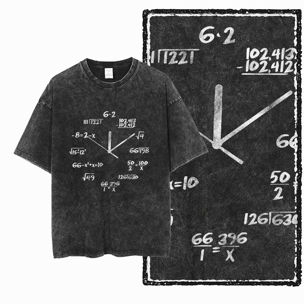 SC MATH THEME PAI Printed Cotton Acid Washed Exclusive Graphic Unisex T Shirt Cool Streetwear Men Tshirts Big Size Tee for men