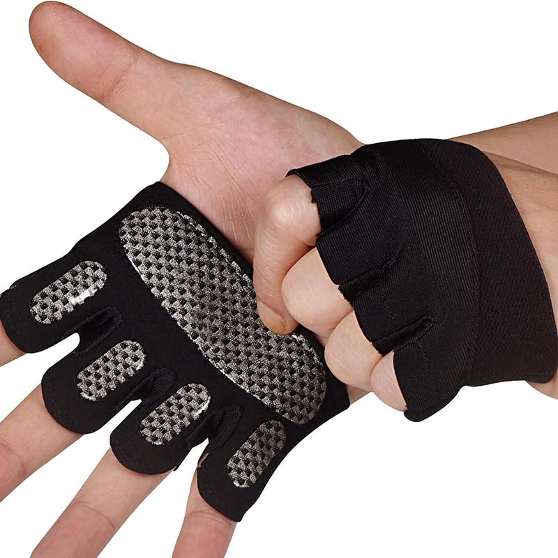 Guantes de Fitness, guantes antideslizantes de medio dedo con barra, guantes universales para levantamiento de pesas para hombres y mujeres, guantes deportivos anticallos con cuatro dedos