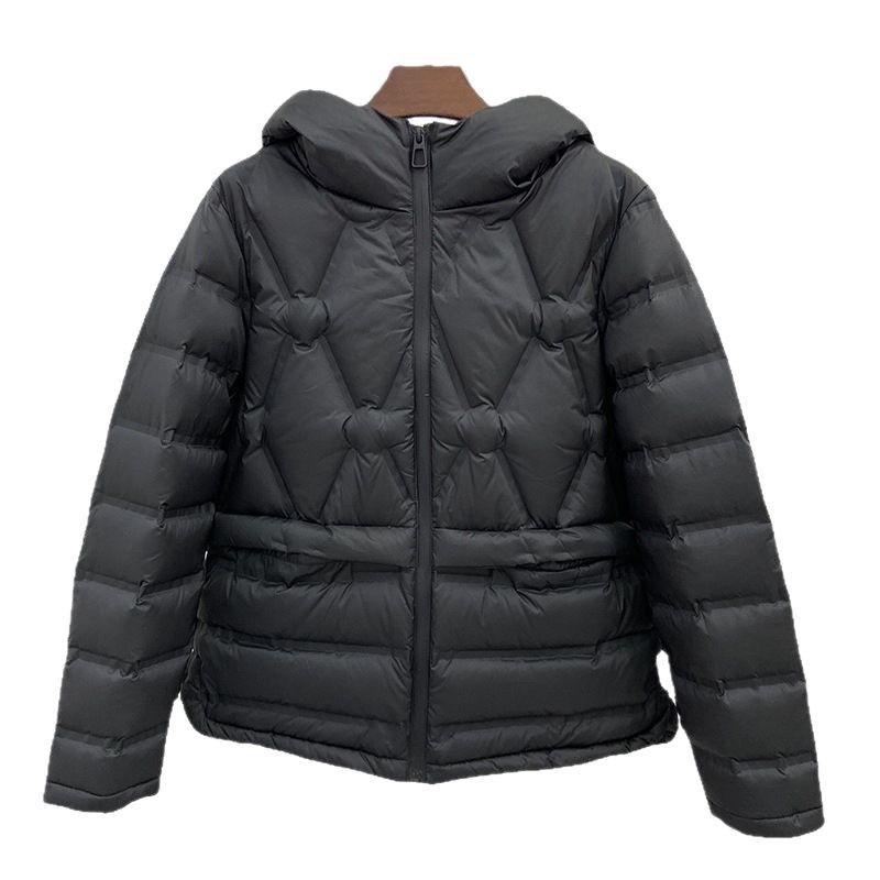 Leichte Damen-Daunenjacke mit Kapuze Kurzer Warmer Wintermantel Lässige Stilvolle Oberbekleidung
