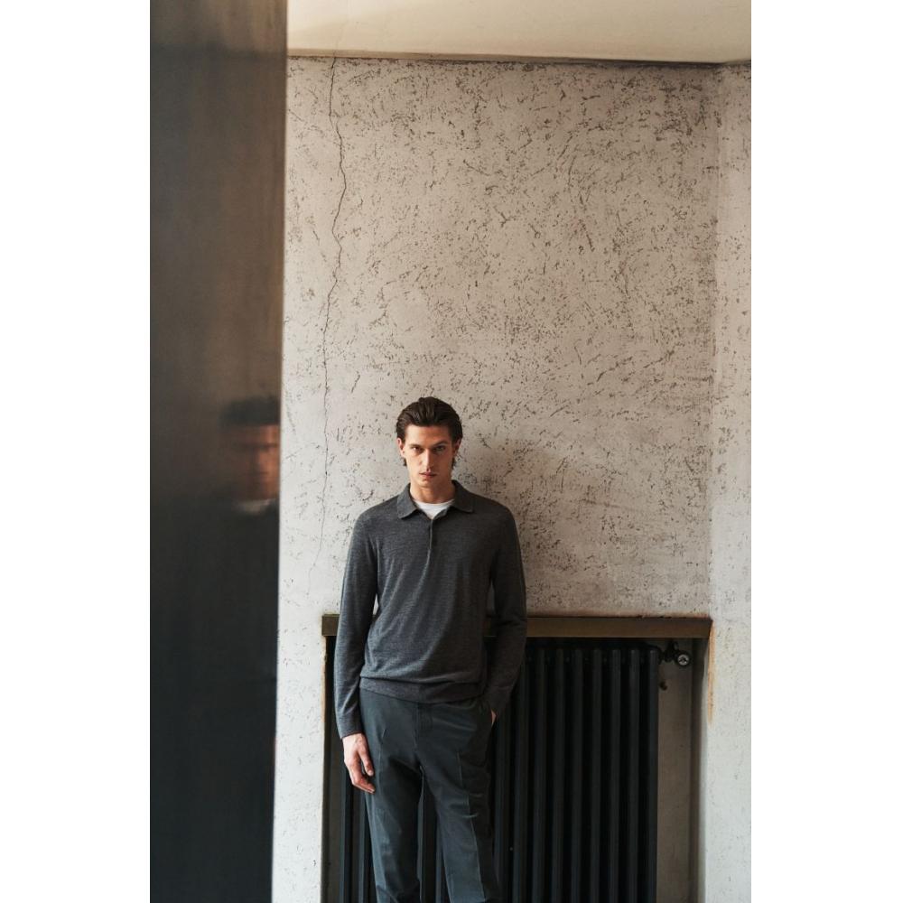 

Рубашка поло из шерсти HM Slim Fit, темно-серая S