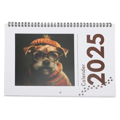 Calendrier 2025 Photos de Chiens Mignons et Drôles Espace de Notes Ample Suspendable Calendrier Mensuel 2025
