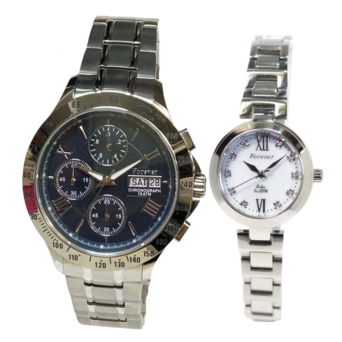 Pair Watch FOREVER second 10 ATM water day of the tachymeter function 10 ATM water Japanese solar  Forever  [Men s] High-speed 1/20 chronograph,
