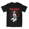 Religion Makes Me Gag Mens Short Sleeve Casual Printed TShirt Summer Satan Nun Vintage Cotton Leisure Harajuku Loose Tshirt