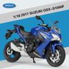 Model motocyklu ze slitiny 1/18 Welly Suzuki GSX S1000F z lehké slitiny Odlitky z kovu Auta na hraní Model motocyklu Vysoká simulační kolekce Dětské dárky