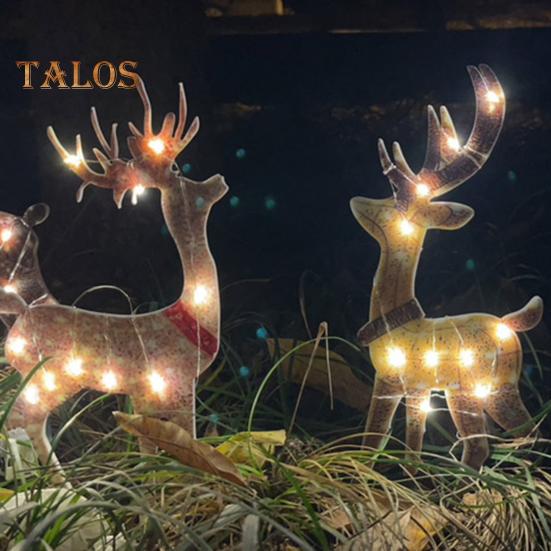 Χριστουγεννιάτικα στολίδια από τάρανδο Λαμπερά πλαστικά στολίδια ελαφιού με φώτα LED για εσωτερικές εξωτερικές εμφανίσεις διακοπών
