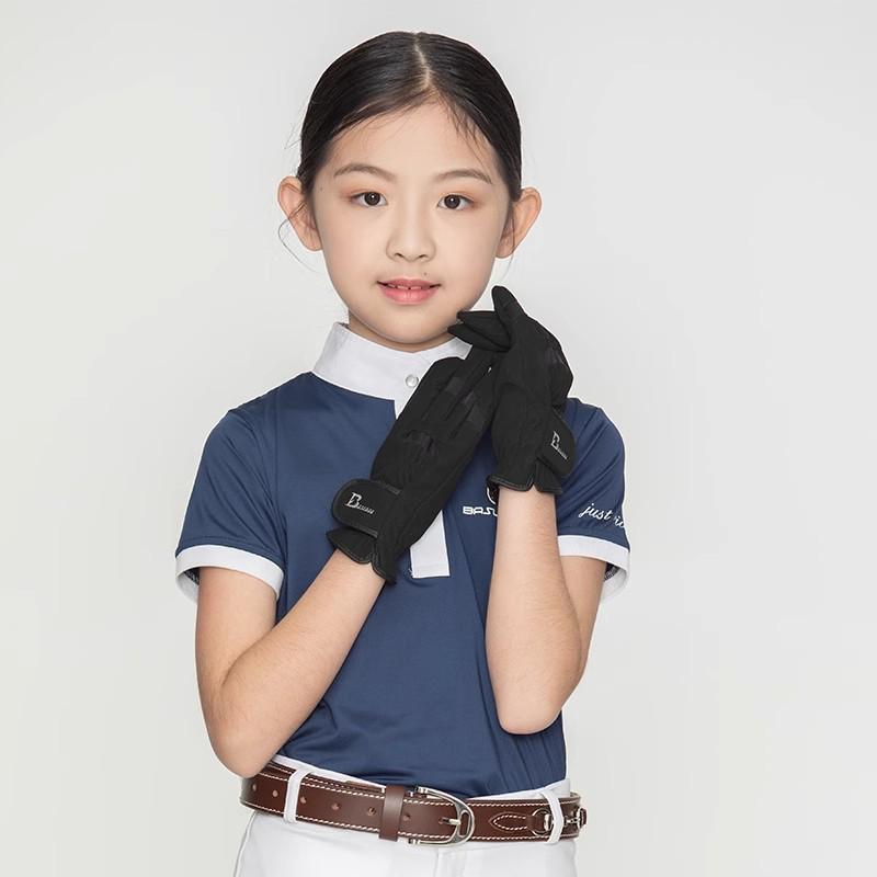 Kids' Four Seasons Equestrian Gloves - Non-slip, Wear-resistant, Unisex Horse Riding Gear in White