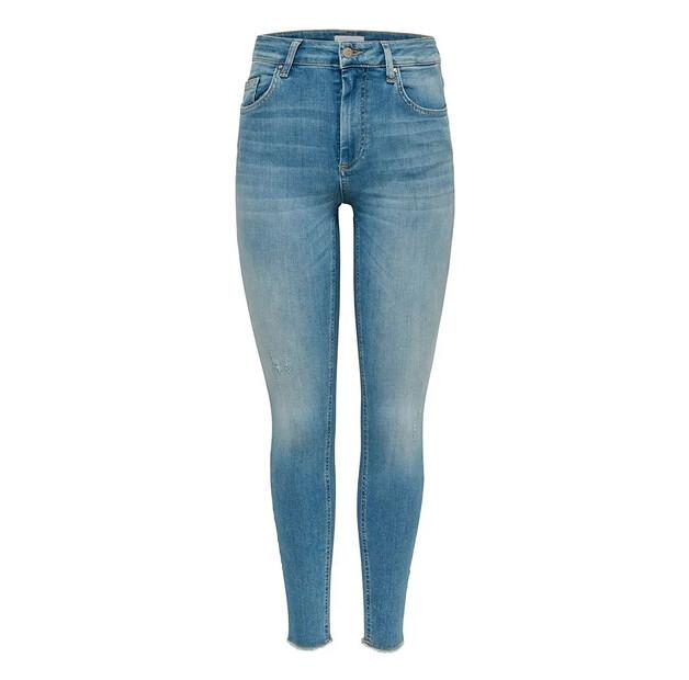 Only Blush Life Mid Waist Skinny Ankle Raw REA1468 Jeans
