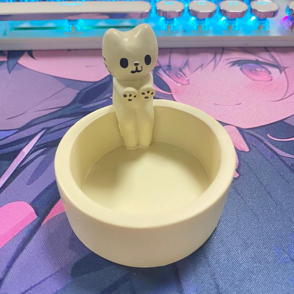 Valentine's Day Cartoon Kitten Candle Holder - Adorable Warming Decoration