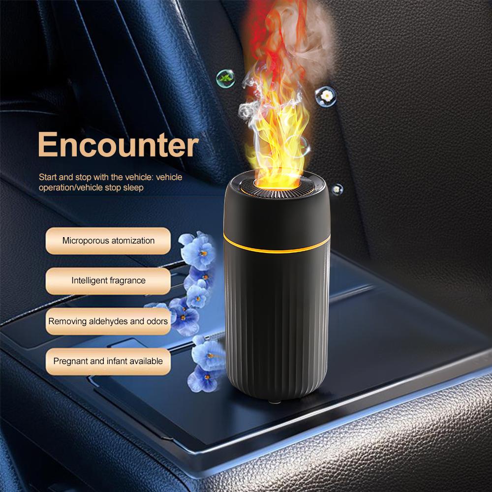 

100 мл увлажнитель воздуха USB аромадиффузор туманообразователь с пламенным дизайном атмосферный свет для спальни домашний автомобиль очиститель увлажнитель чёрный