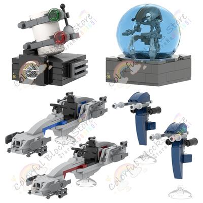 Movie Series MOC Building Blocks Interstellar Speeder Bikes Mini Collector Deflector Shield Generator Droid Models Toys For Kids