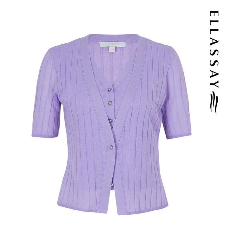 ELLASSAY Women's V-neck Knit Top