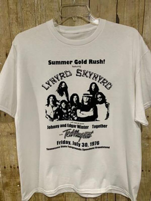 Lynyrd Skynyrd T-Shirt,Southe wbr/ rn Rock , summer gold rush tour 1976 Unisex T-Shirt S