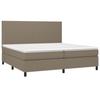 3141645 vidaXL Lit à sommier tapissier avec matelas Taupe 200x200 cm Tissu