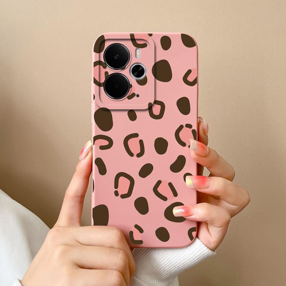 Case For Oppo A5 Pro Realme Narzo 10 30 60 C75x 14X 14 14T P3 For Beautiful Leopard Print Patterns Liquid Silicone Anti Fall Durable Covers Oppo Shell