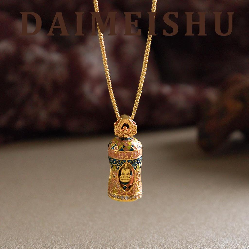 Autumn/Winter Gold Enamel Buddha Necklace - Luxury High-End Clavicle Chain