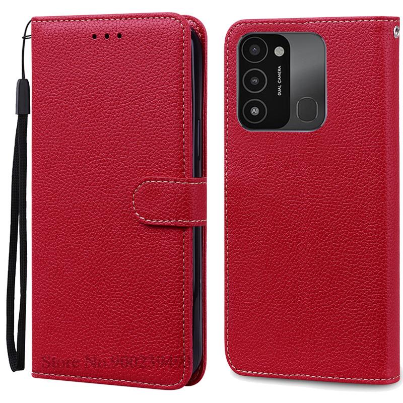 

Для Tecno Spark 8C чехол-кошелек кожаный чехол для телефона Tecno Spark 8C флип-чехол Spark8C 8 C чехол для телефона Coque Fundas Shell for Tecno Spark 8C темно-красного