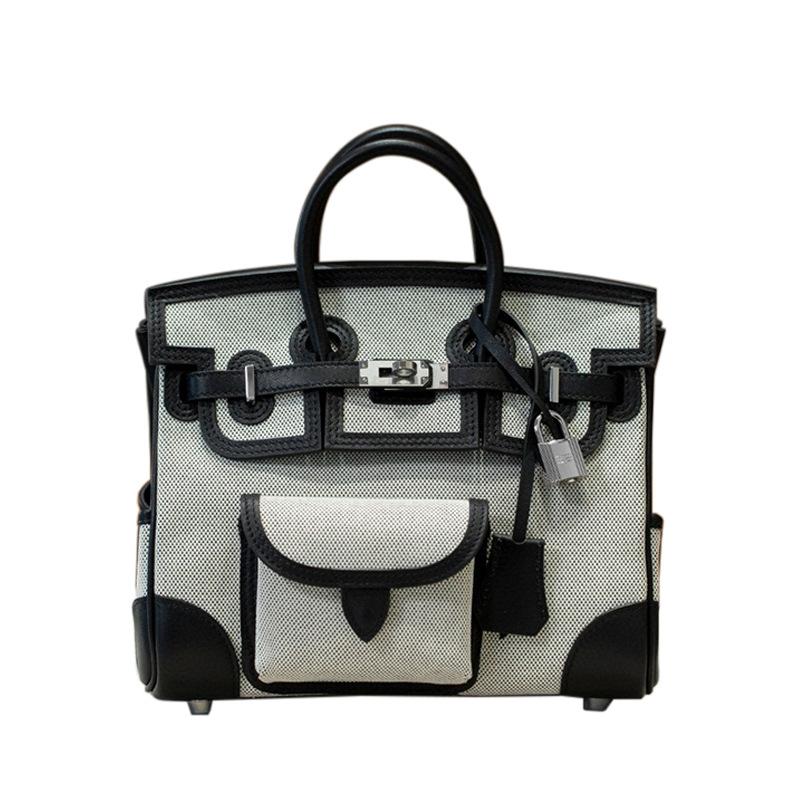 Swift Leder Spleiß Leinwand Tasche 25cm Farbabstimmung Handtasche Premium Ein Schulter Crossbody Damen Tasche